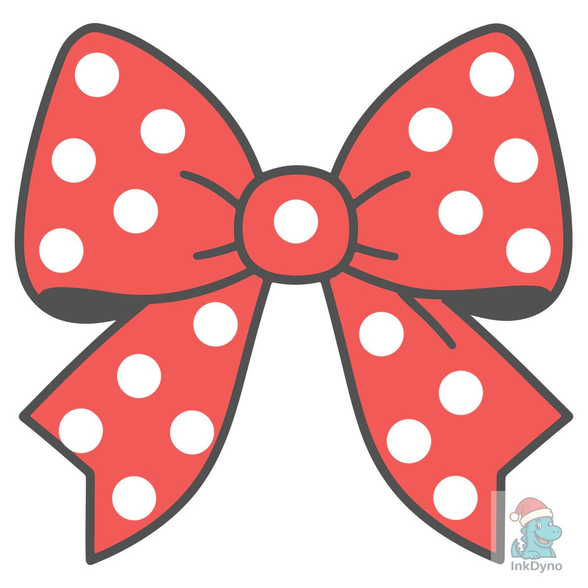 Red Polka Dot Bow Embroidery Design