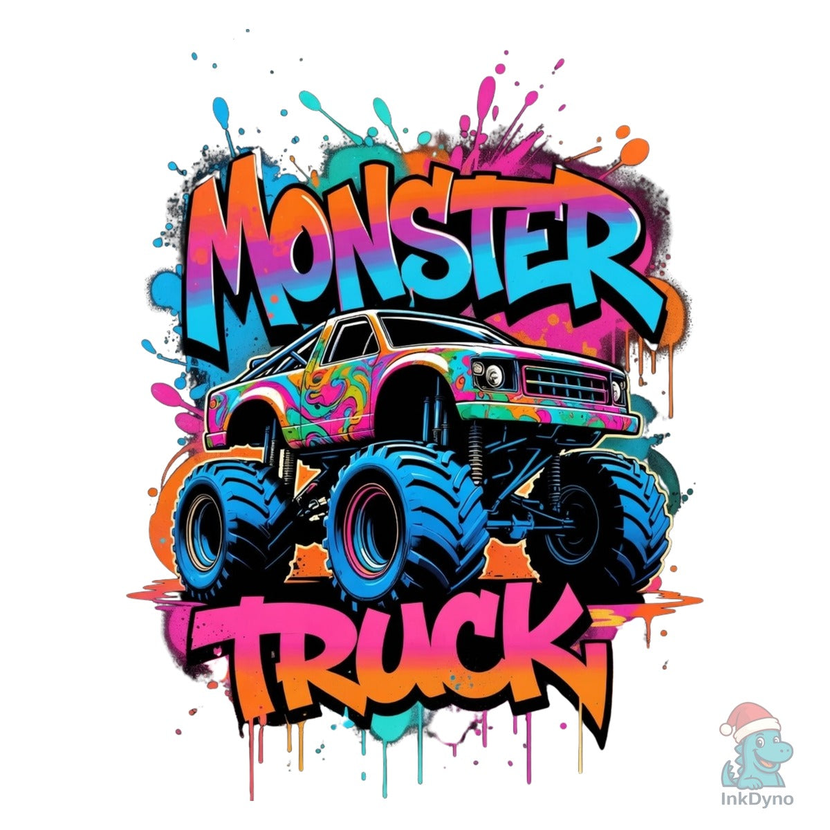 Monster Truck Retro Graffiti Art
