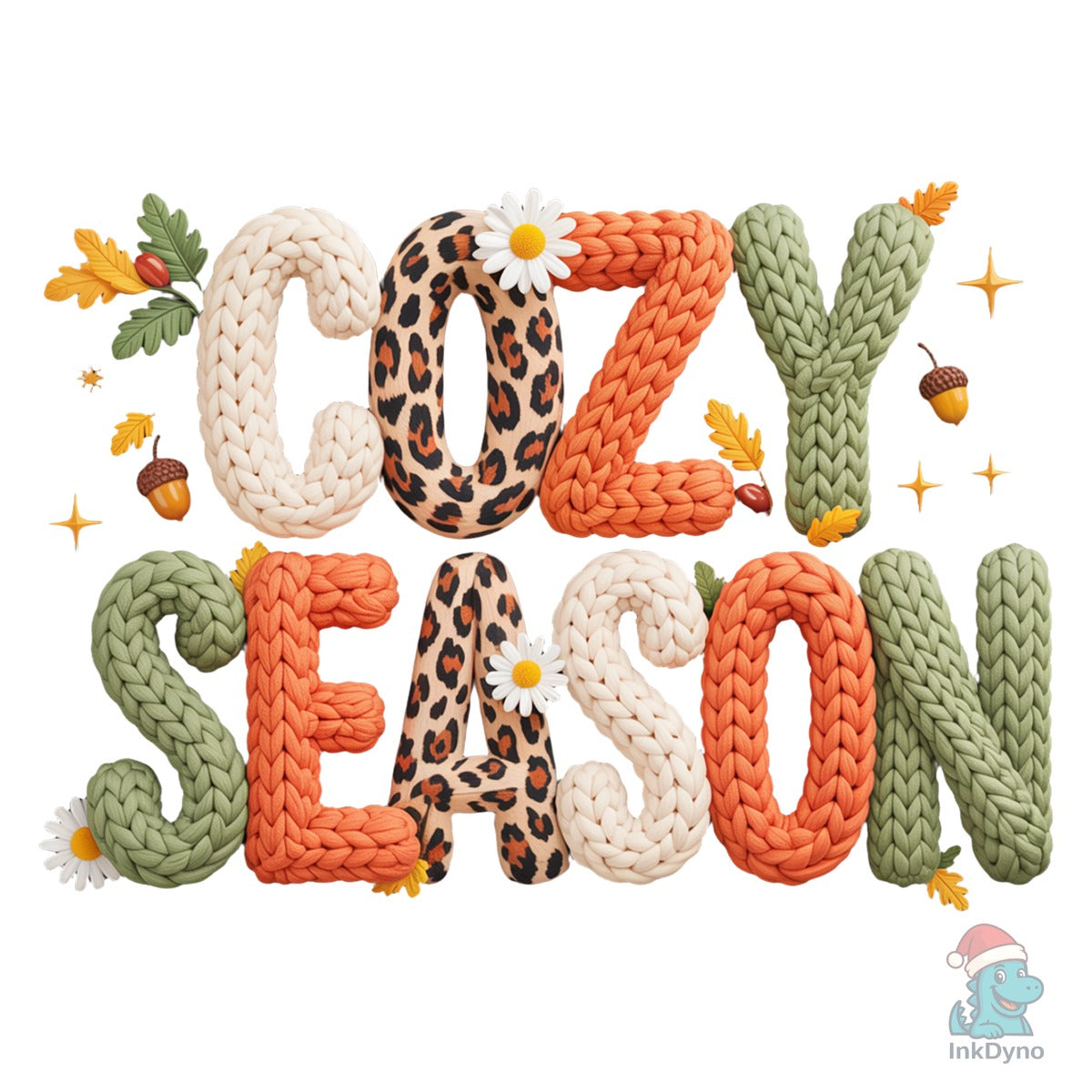 Preppy Leopard Cozy Season Faux Yarn