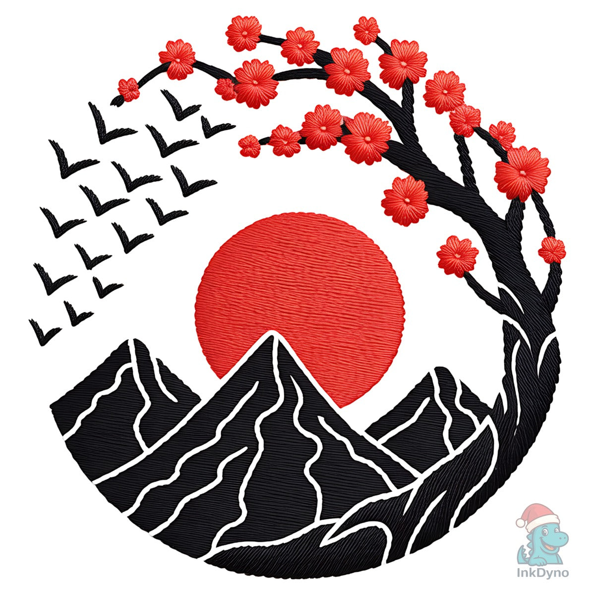 Red Sun Mountain Embroidery