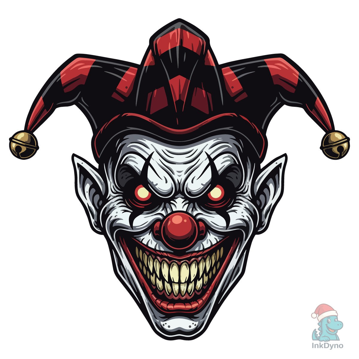Illustration of a Scary Clown with Hat