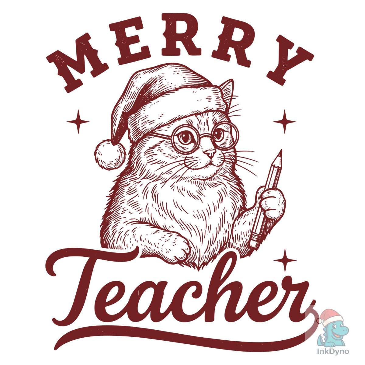 Merry Teacher Vintage Christmas
