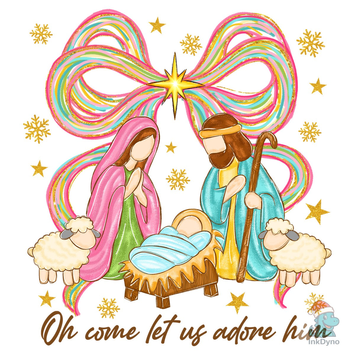 Jesus Nativity Coquette Bow