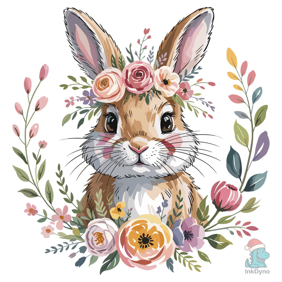 Boho Floral Bunny Sublimation