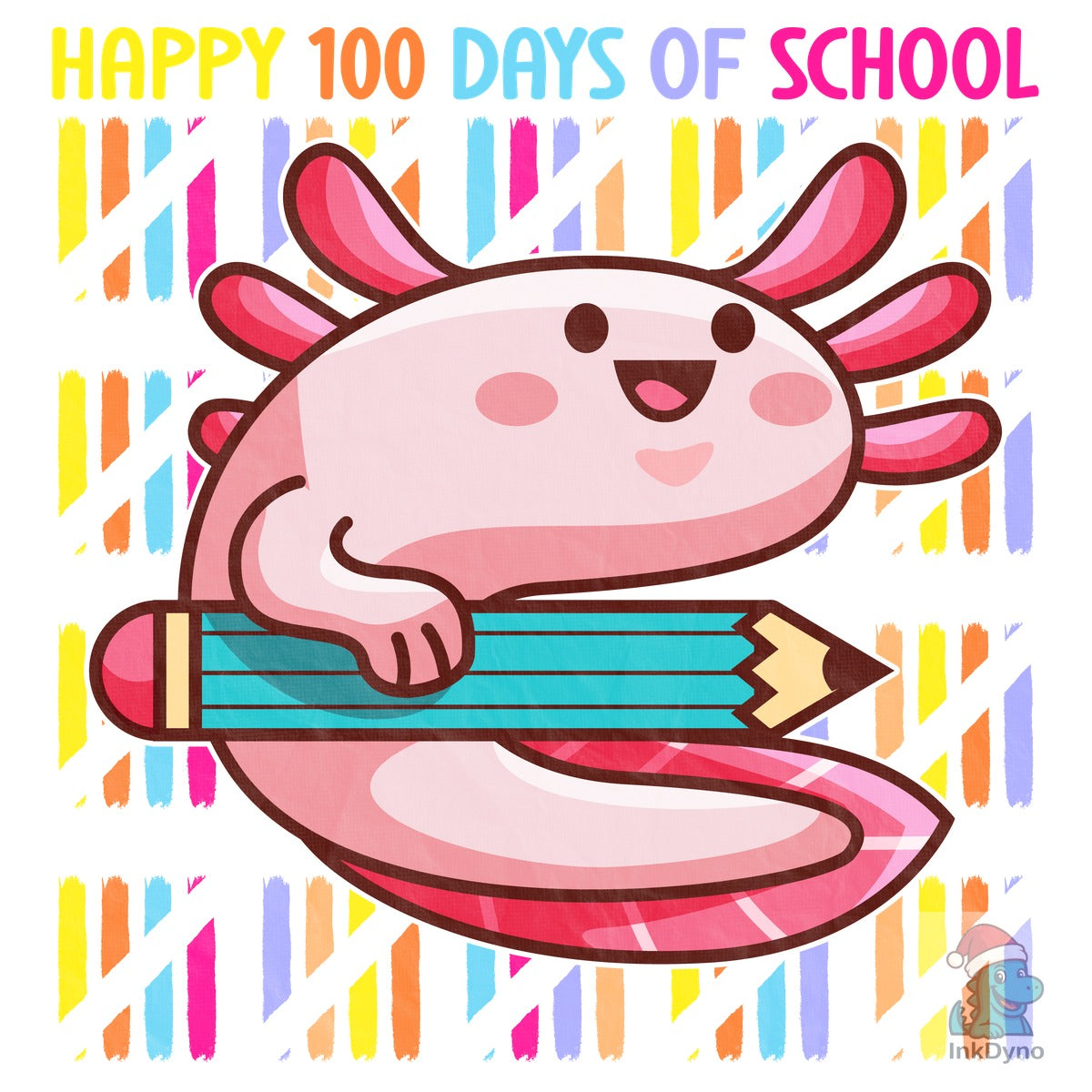 Cute Kawaii Axolotl 100 Days of School