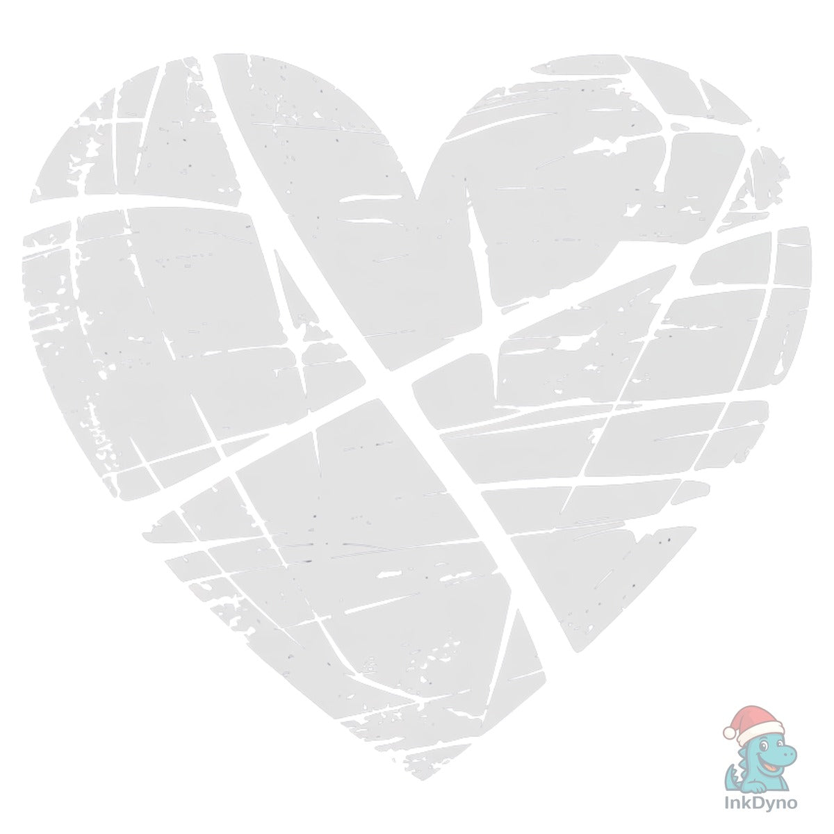 Grunge Cracked Heart Sublimation