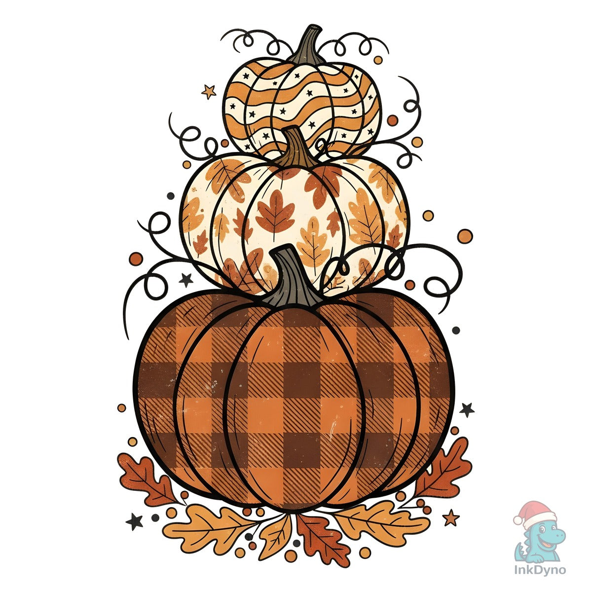 Stacked Pumpkins Fall Autumn Leaves