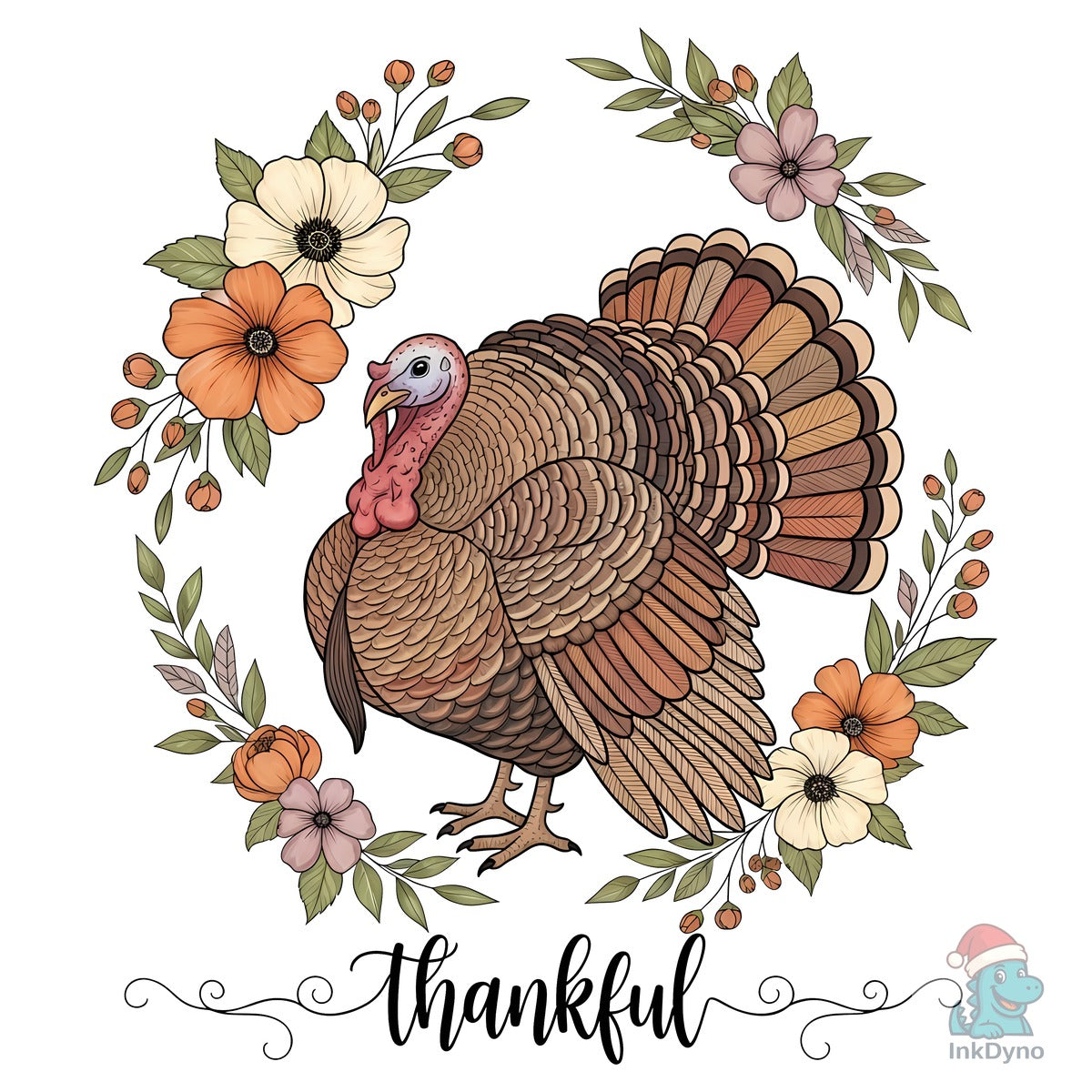 Thanksgiving Floral Wreath Sublimation