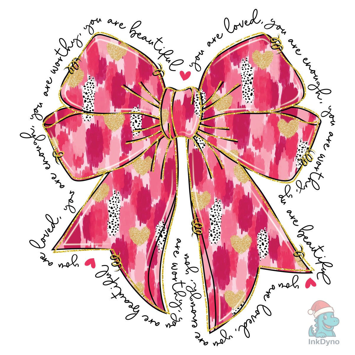Brushstroke Valentine Coquette Bow