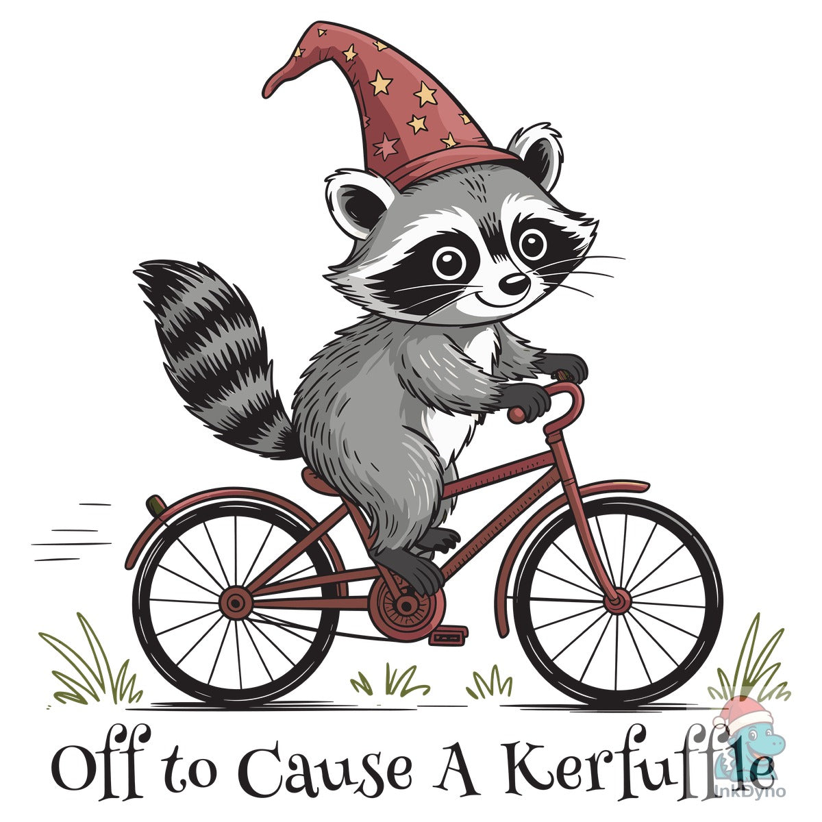 Funny Raccoon on Bicycle T-shirt