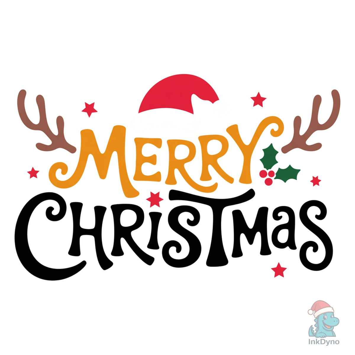 Merry Christmas Santa Hat Reindeer