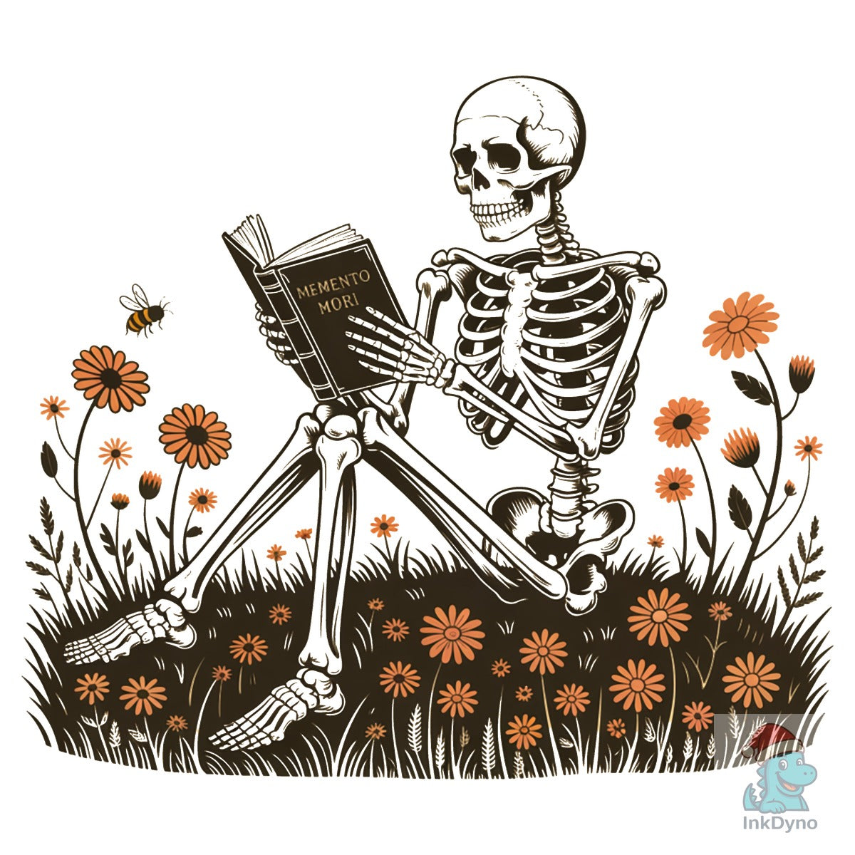 Book Reading Skeleton Gothic