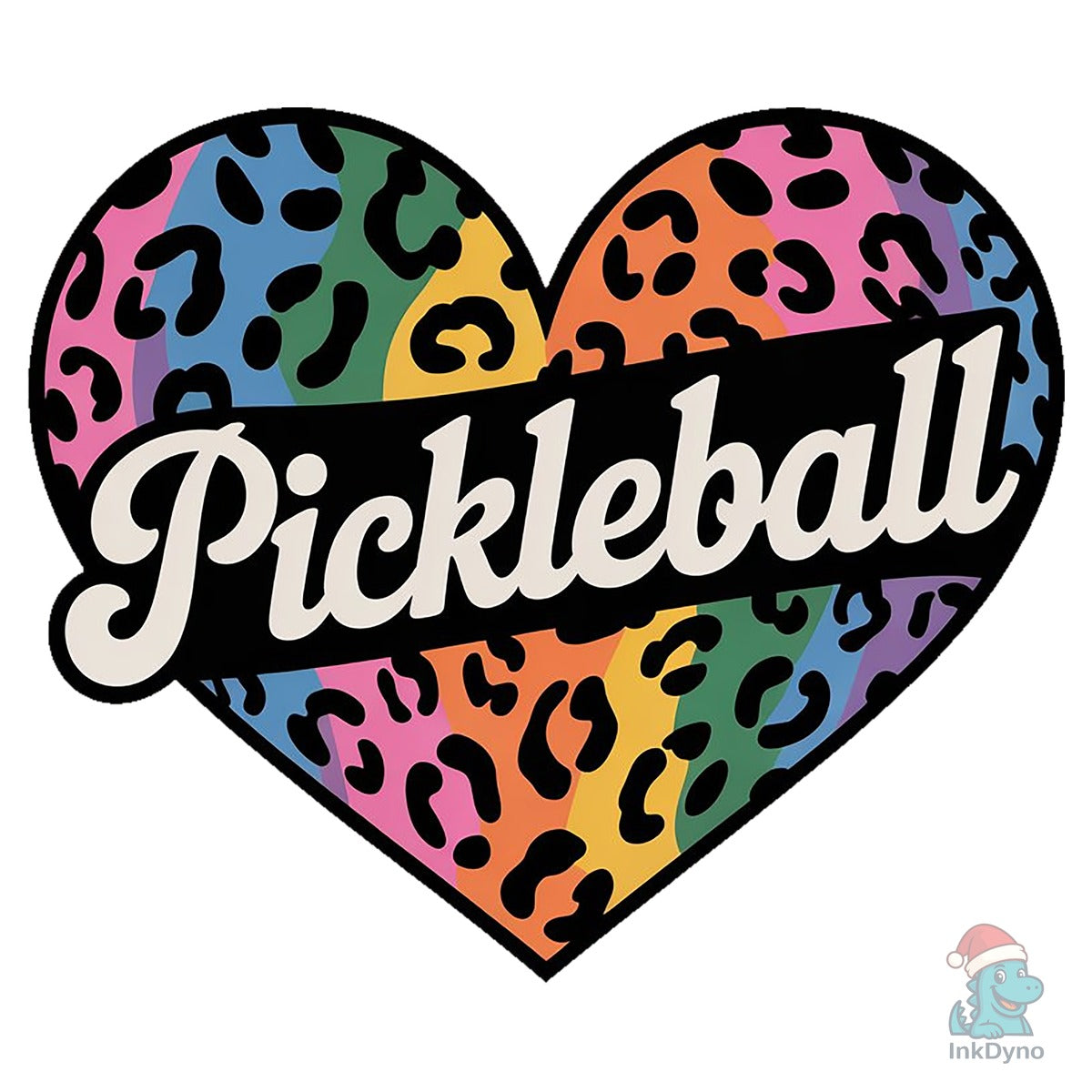 Pickleball Leopard Heart T-shirt Design