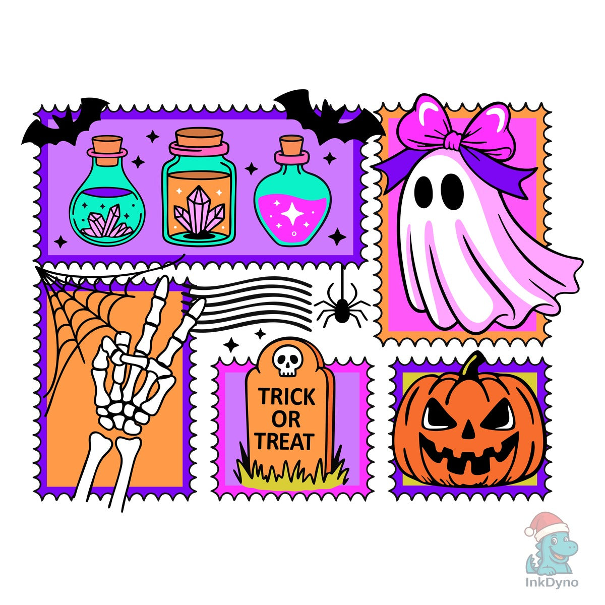 Retro Spooky Season Collage Ghost