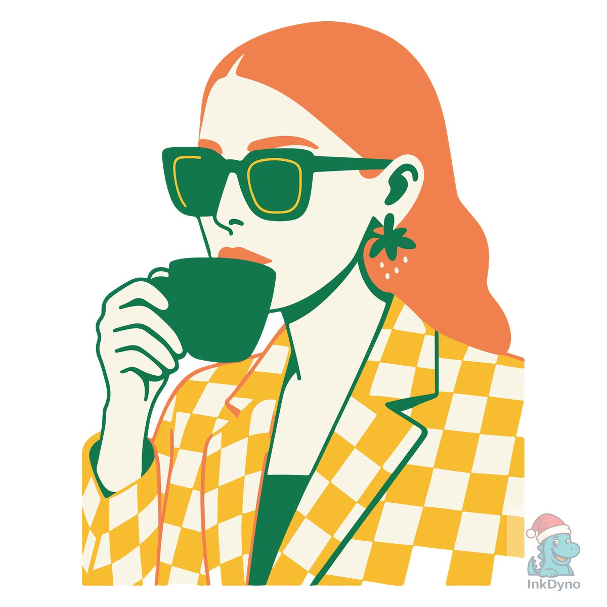 Trendy Woman Drinking Coffee