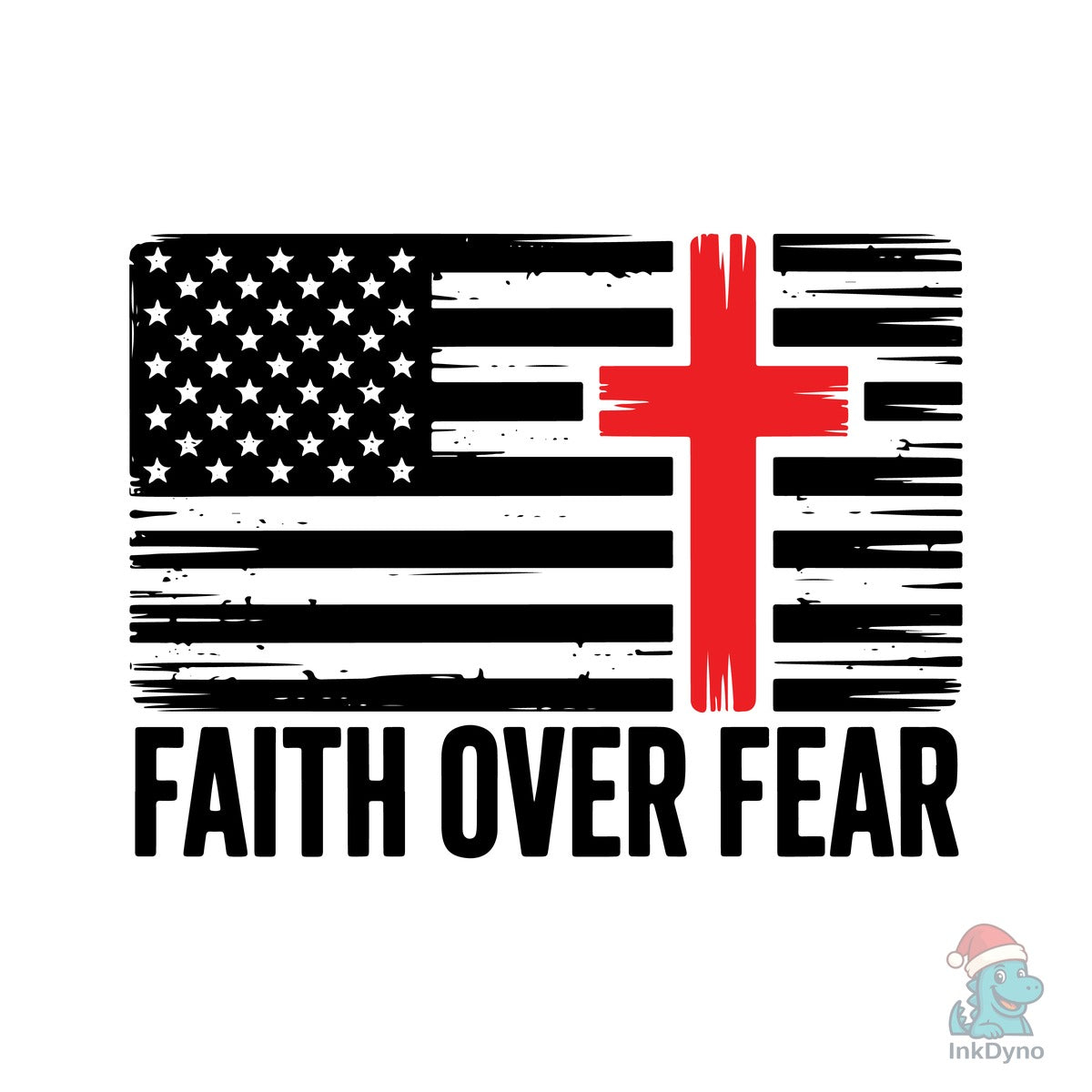 Faith over Fear USA Flag USA Tshirt