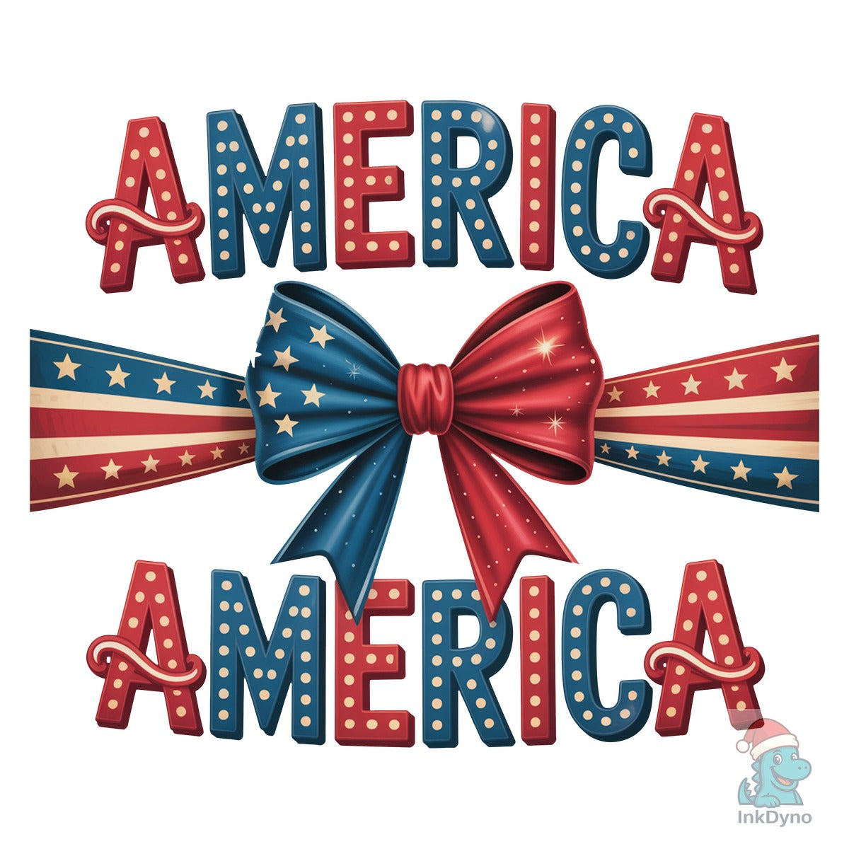 Patriotic 'AMERICA' Design with Stars an