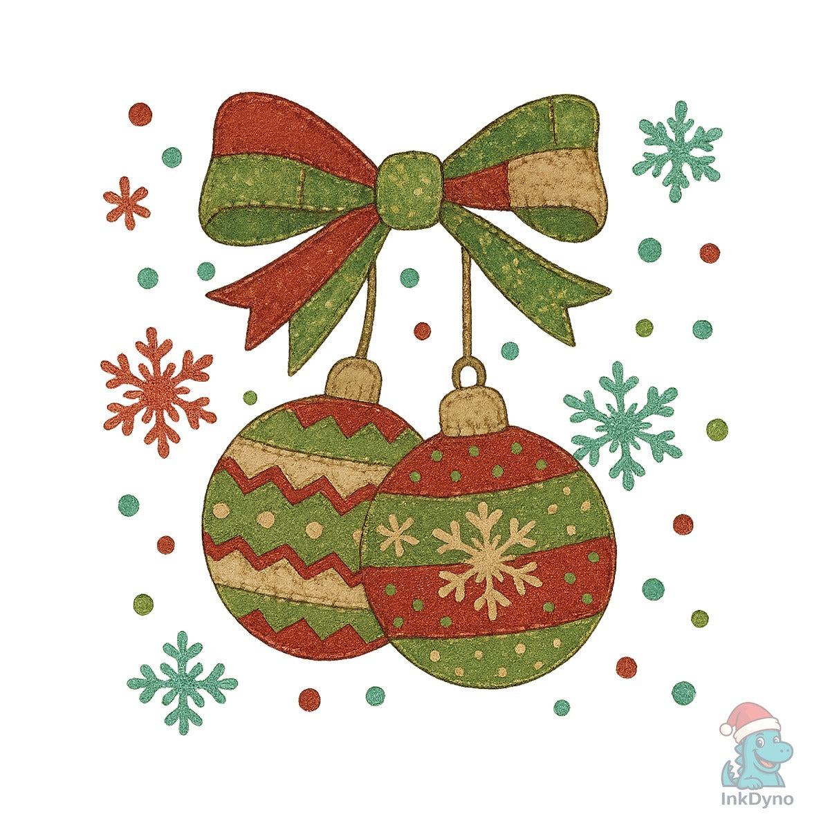 Patchwork Christmas Bow Cherries