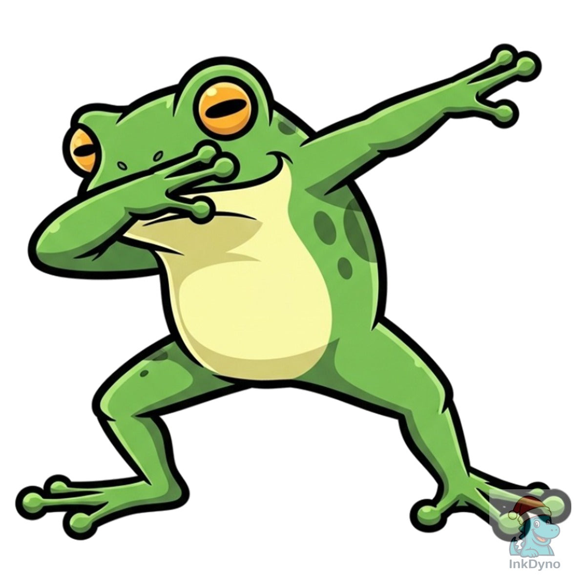 Cute Dabbing Frog Illustration