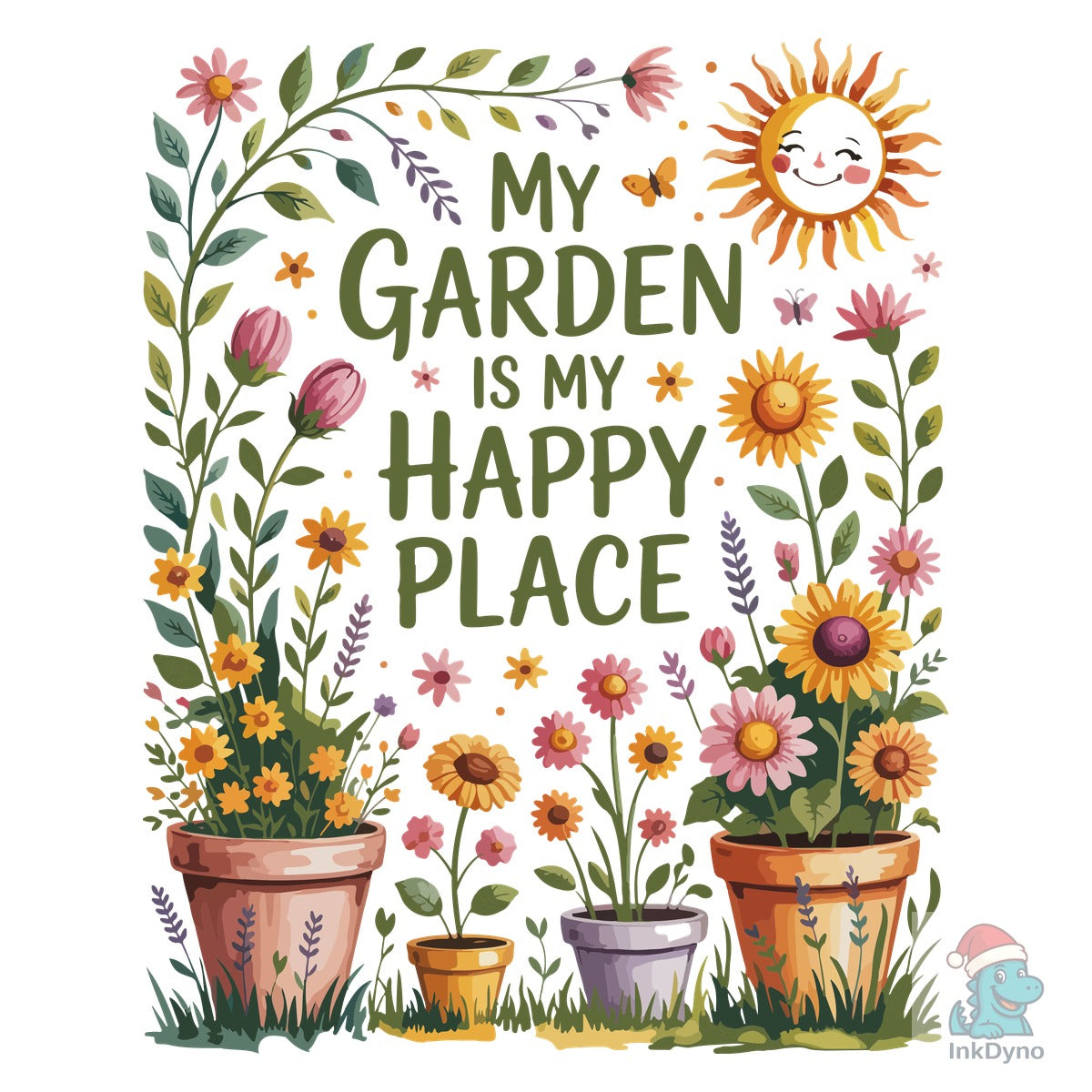 Gardening Watercolor Design Template