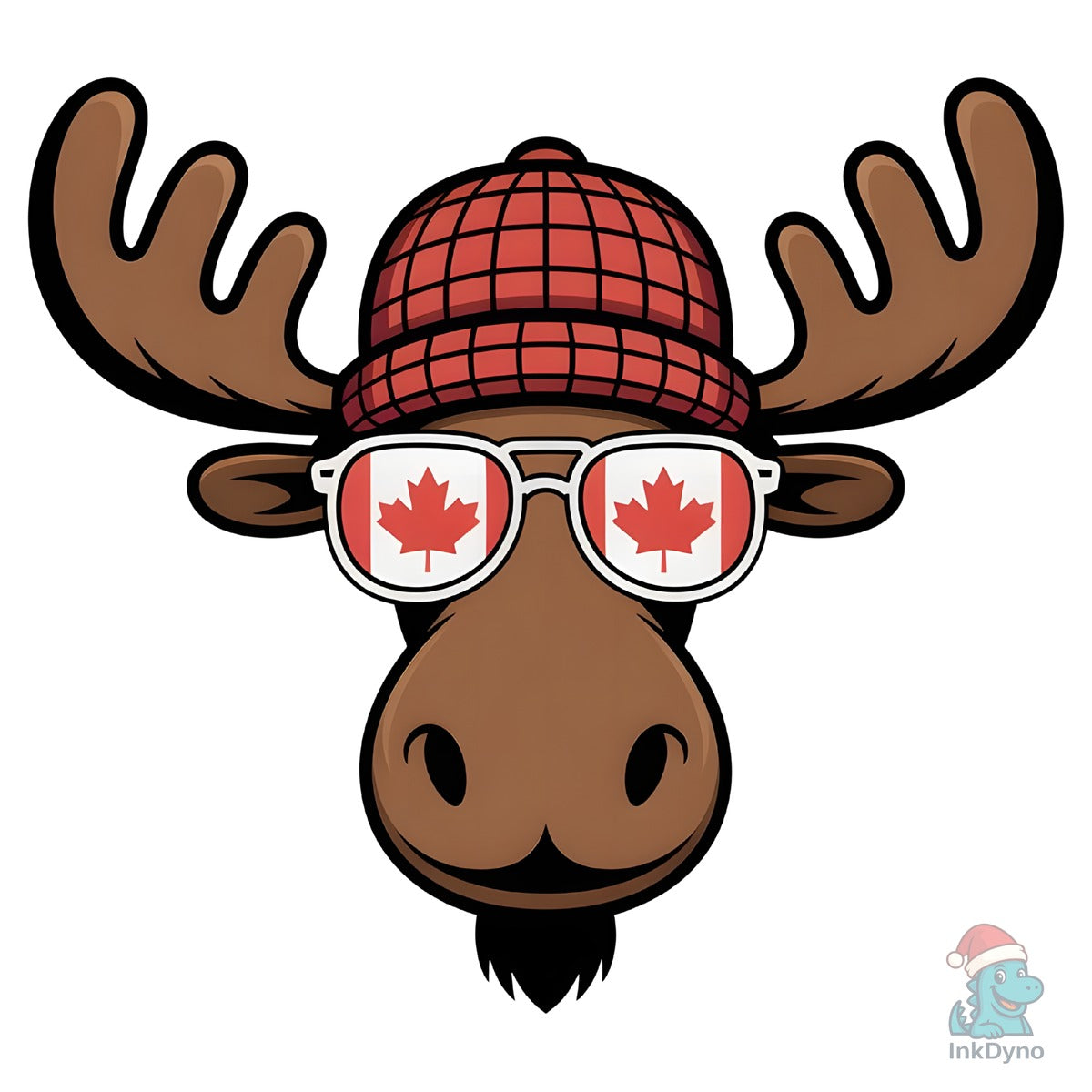 Canadian Moose Maple Leaf Flag & Sunglas