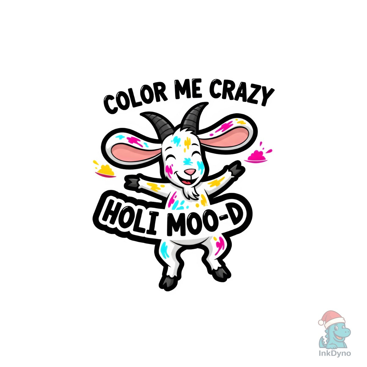 Holi Goat Cartoon Image
