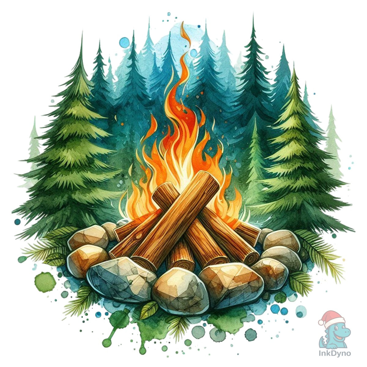 Campfire Scene Outdoor Camping