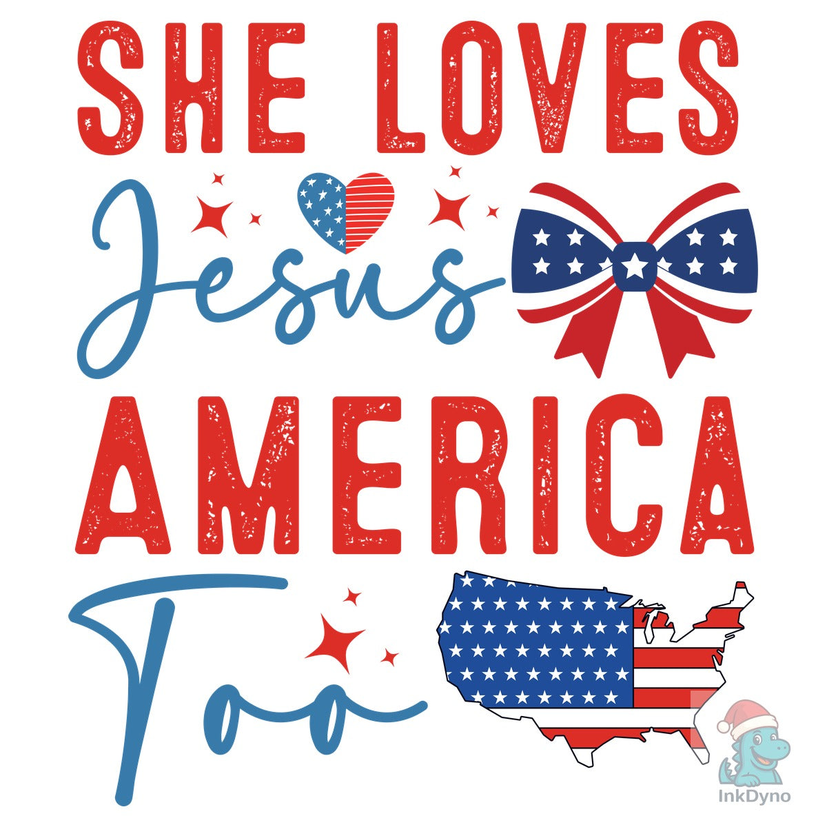 She Loves Jesus America Too Design