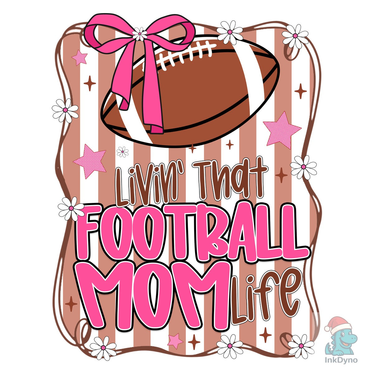Livin That Football Mom Pink Bow