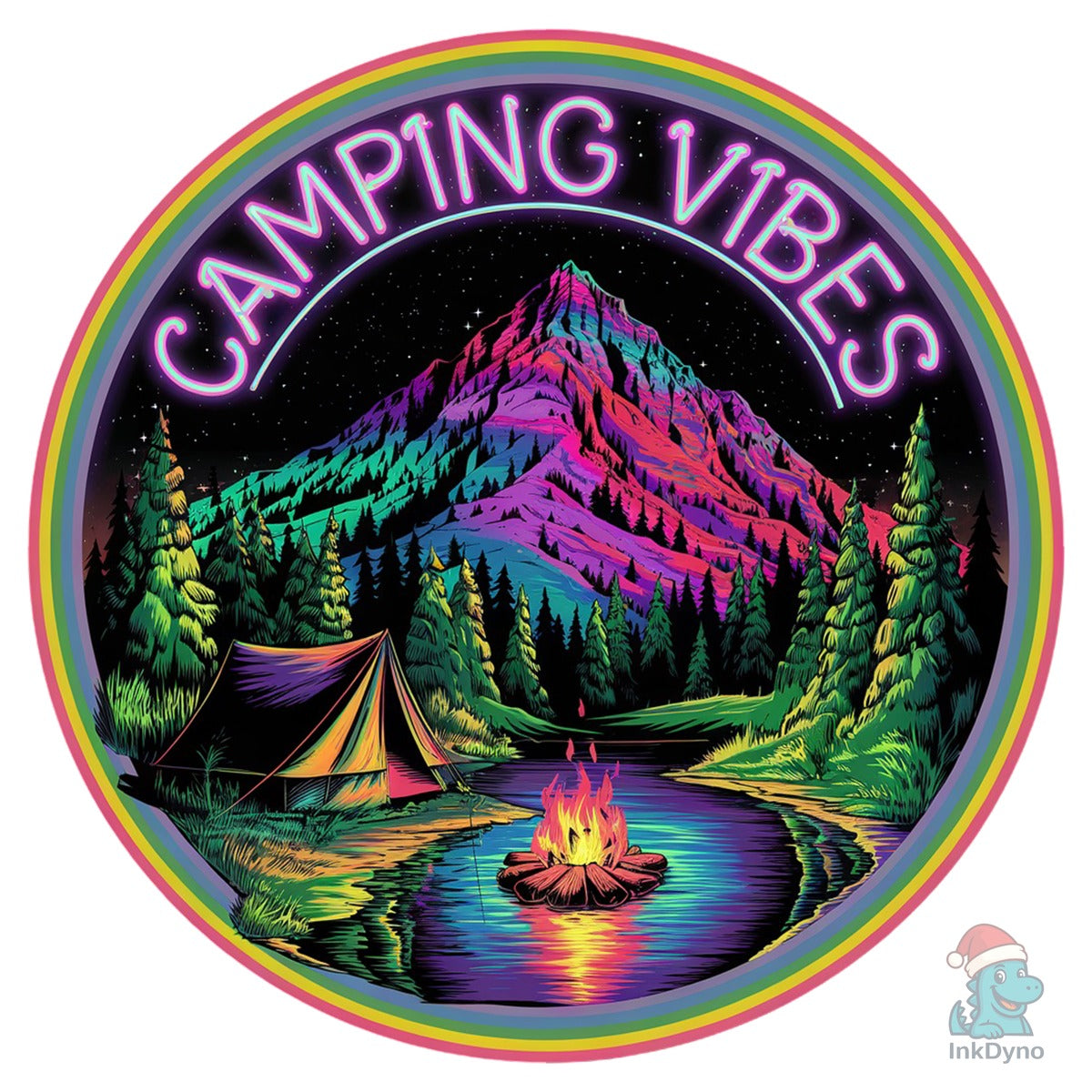 Neon Camping Vibes Outdoor Camping