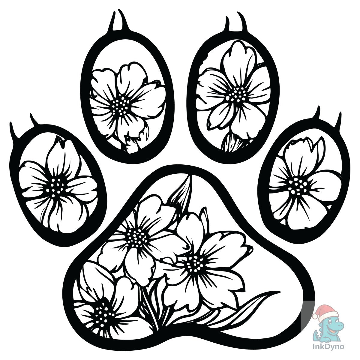 Floral Dog Paw