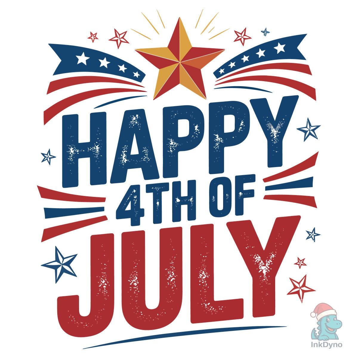 Retro Happy 4th of July Star Graphic
