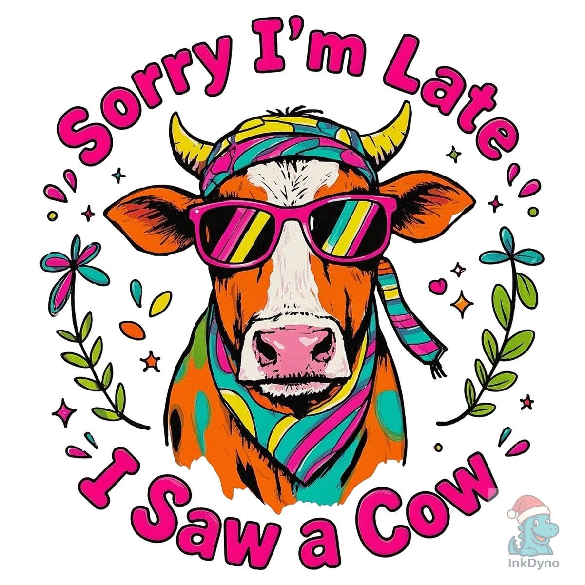 Sorry Im Late I Saw a Cow T-Shirt Design