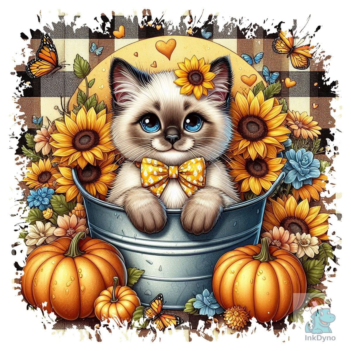 Autumn Cat Square Tshirt Sublimation