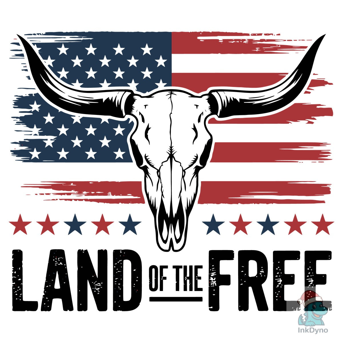 Patriotic Bull on Flag 4th of July