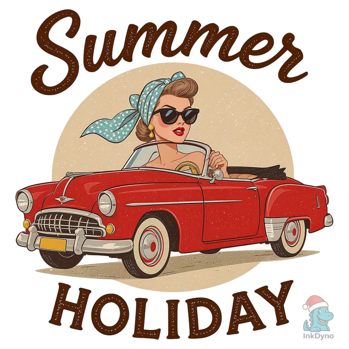 Summer Holiday Retro Girl Classic Car