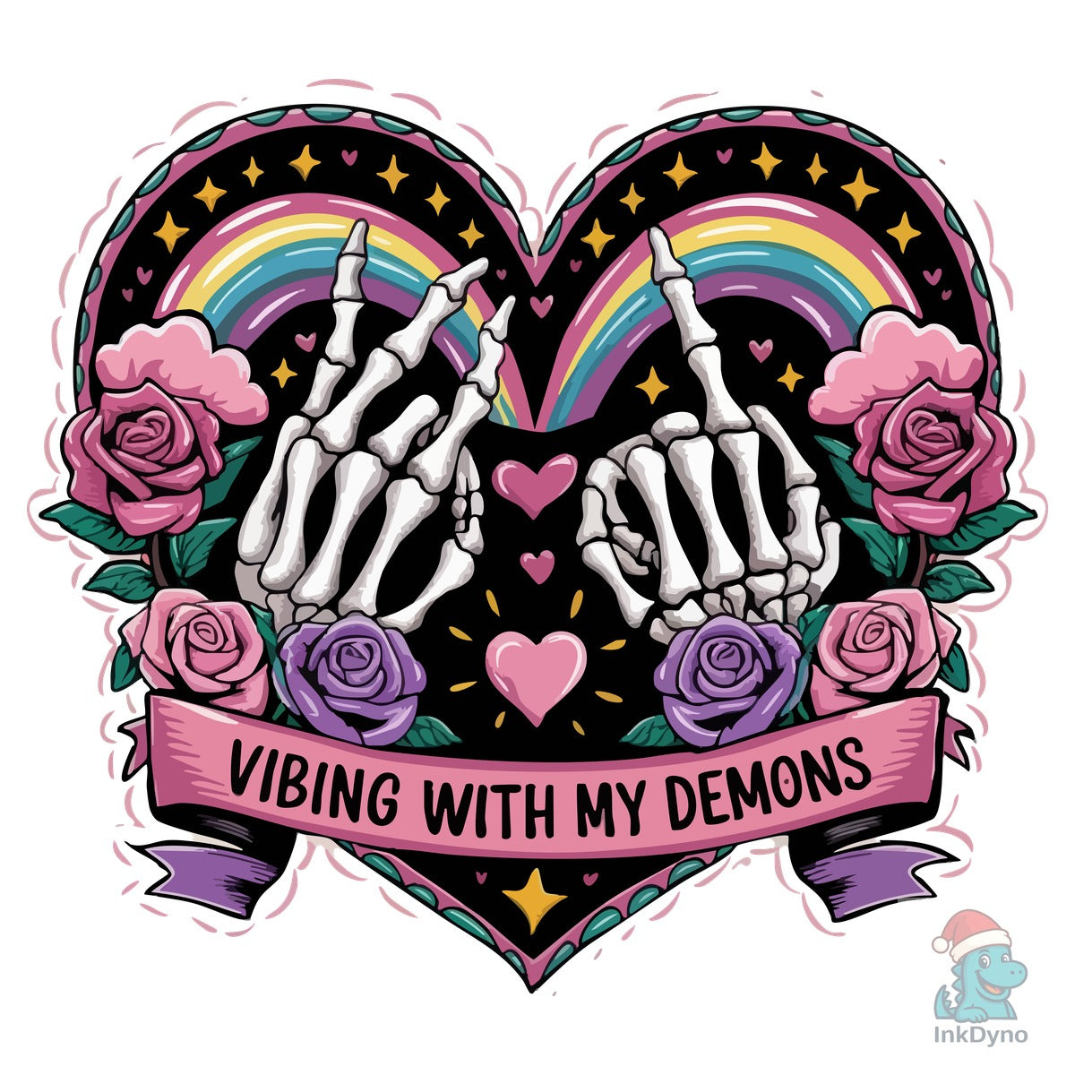 Goth Rainbow Heart