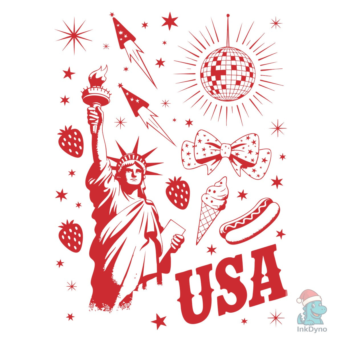 4th of July Patriotic Doodle Sublimation