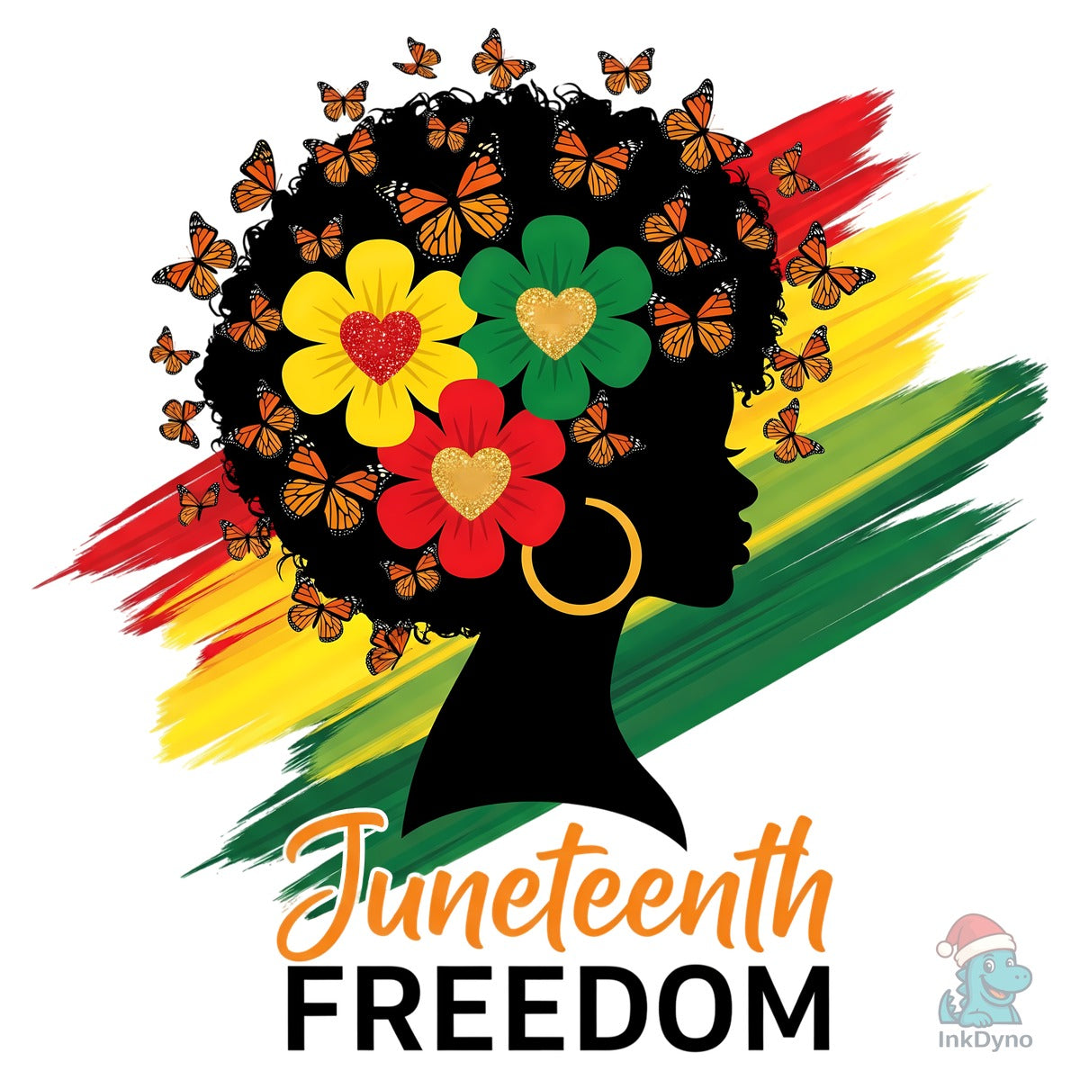 Afro Messy Bun Juneteenth Juneteent