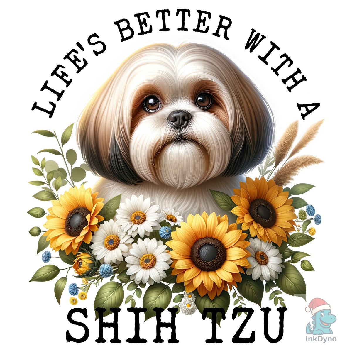 Shih Tzu Floral Dog Sublimation