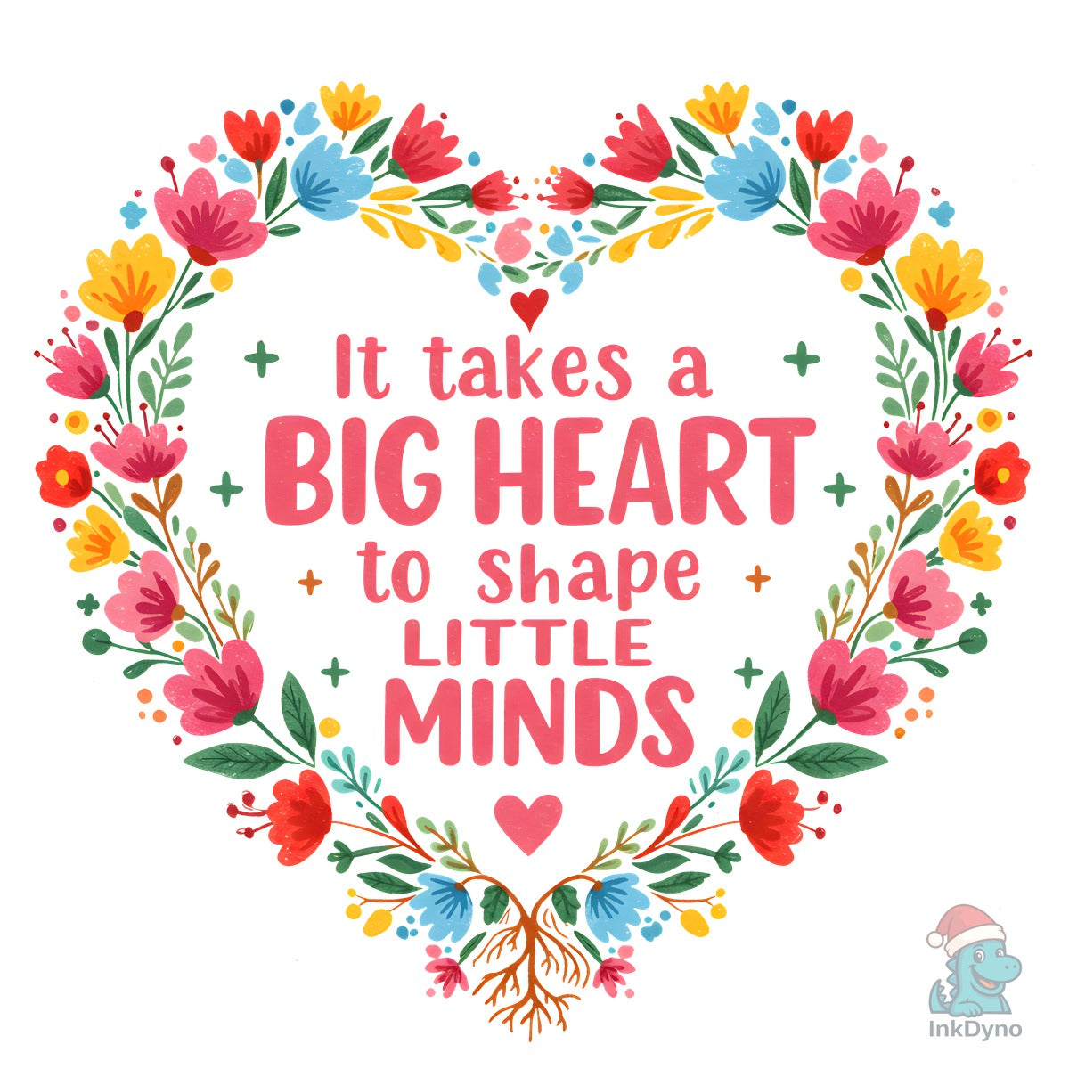Teacher Appreciation Floral Big Heart