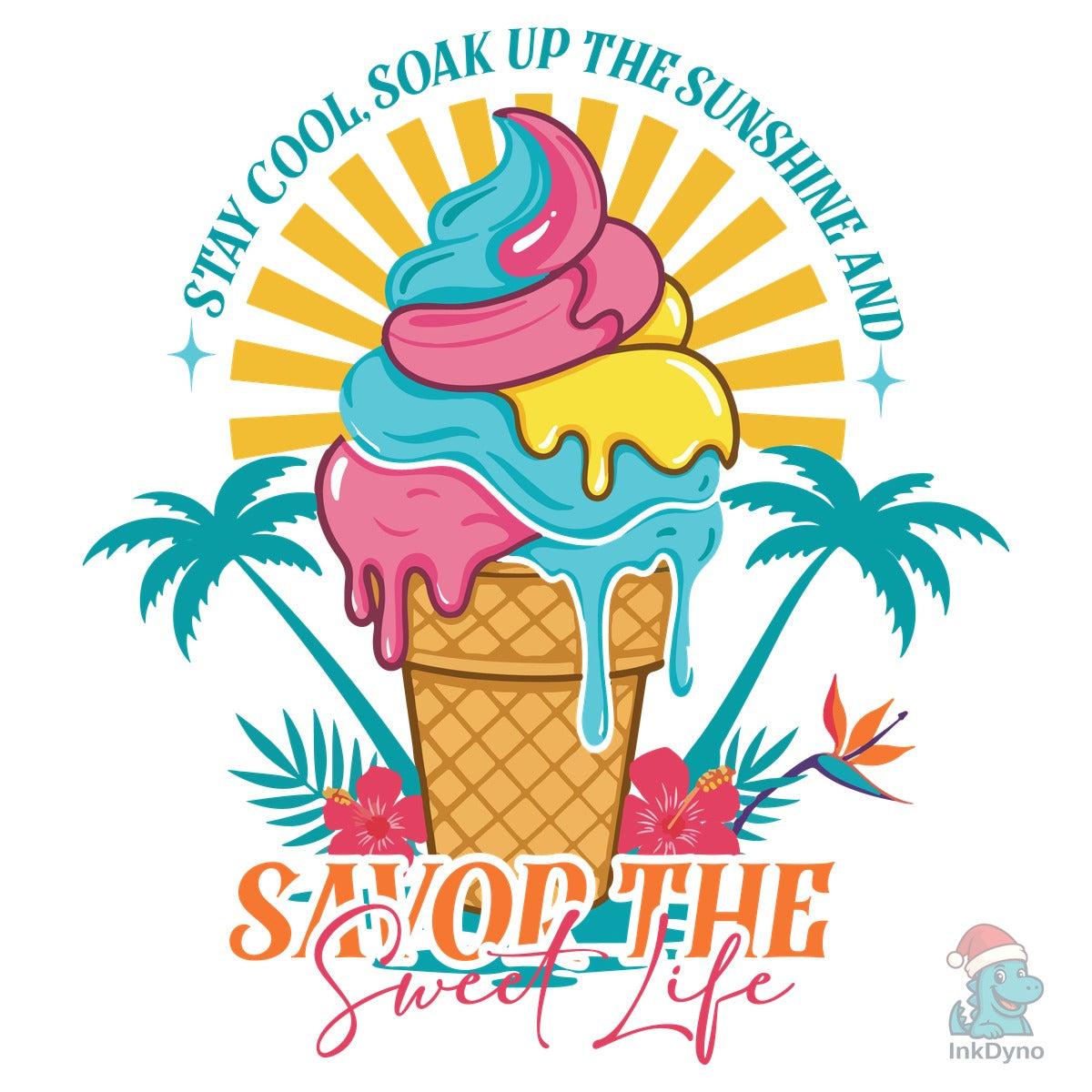 Summer Ice Cream Cone T Shirt Design