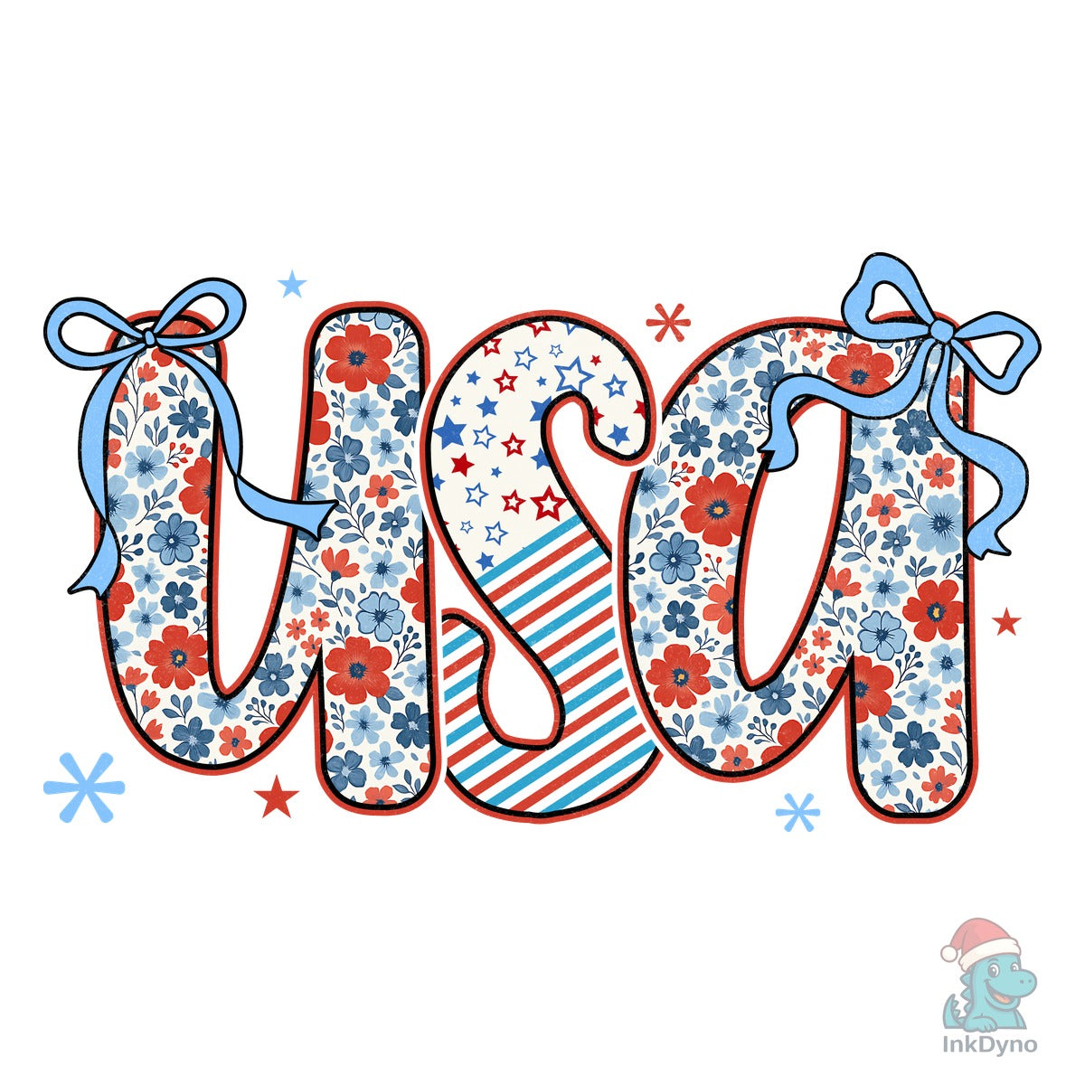 USA Floral Coquette Bow USA