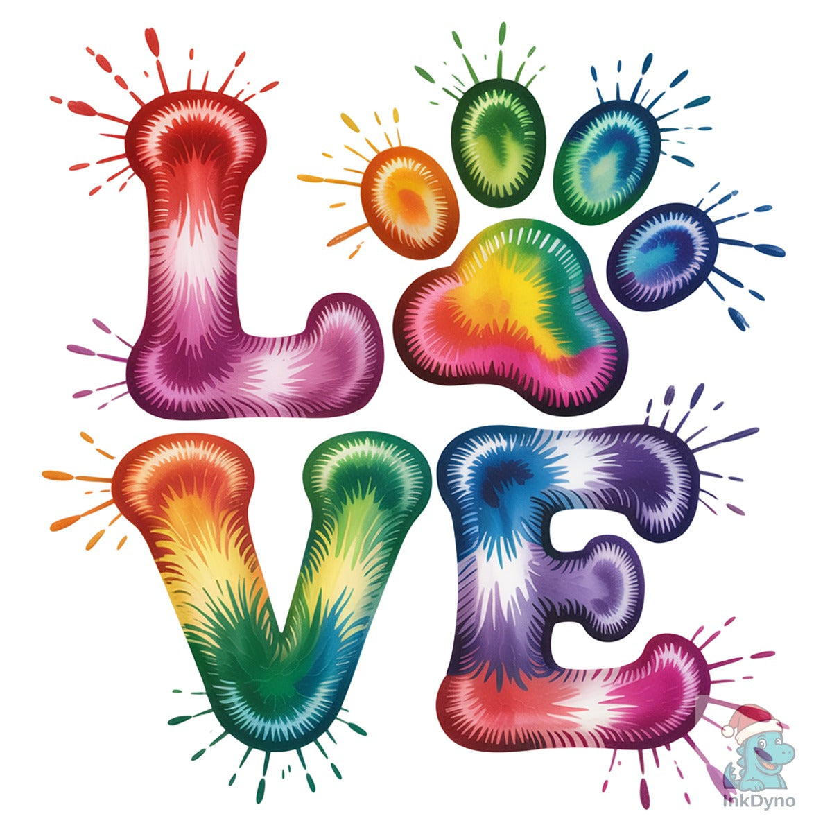 Dog Love Colorful Paw