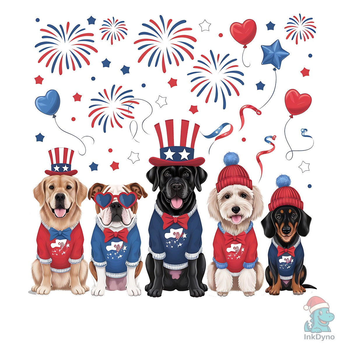 Patriotic 4th of July Dog Sublimation