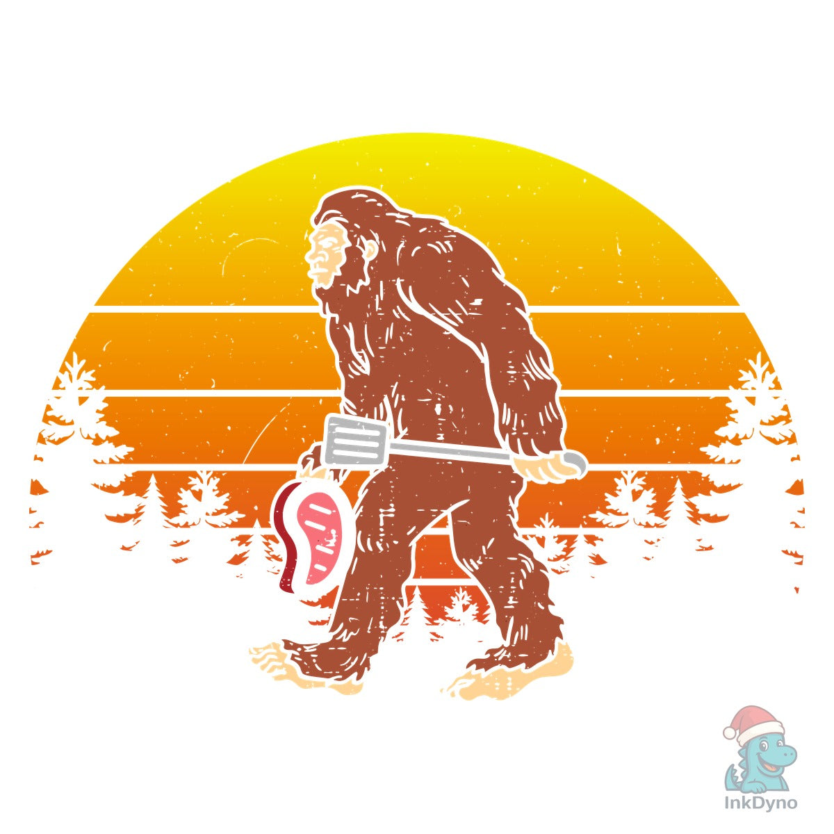 Bigfoot Sasquatch BBQ Retro Barbecue