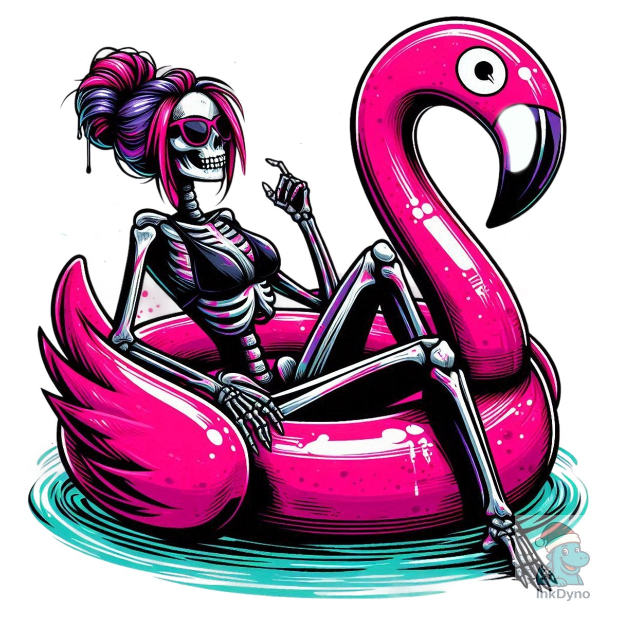 Flamingo Skeleton Pool Float