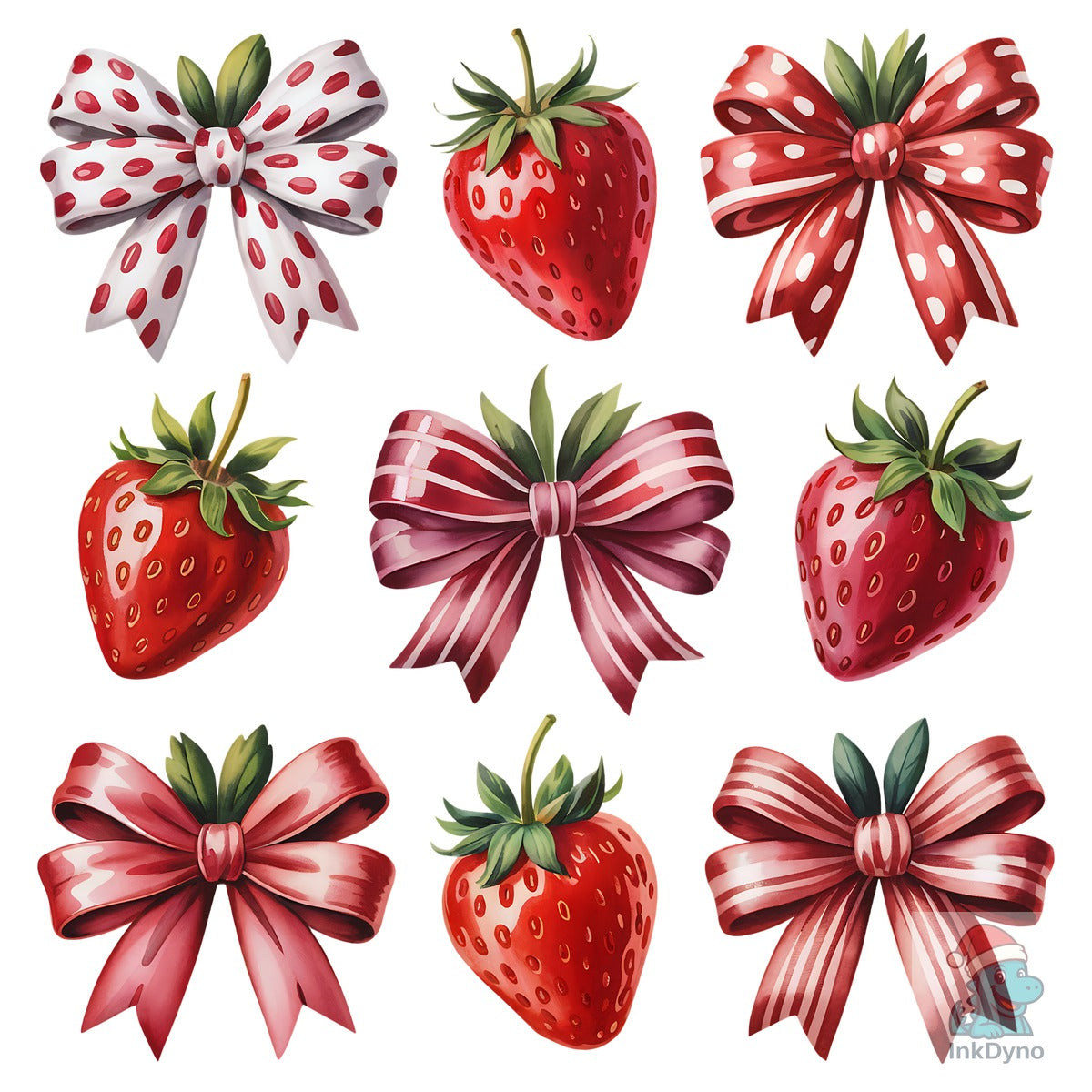 Strawberry & Bow Cute Fruit