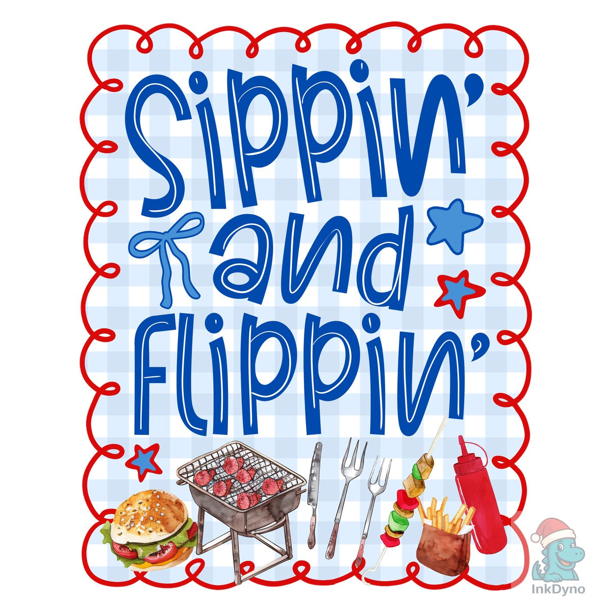 Sippin' & Flippin' 4th of July BBQ Design