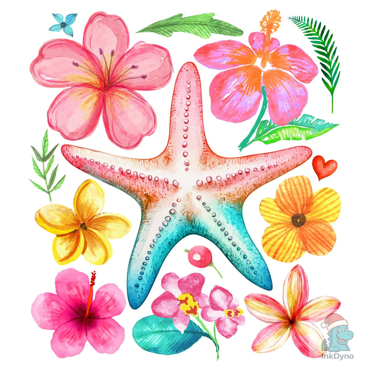 Floral Summer Starfish Boho Beach